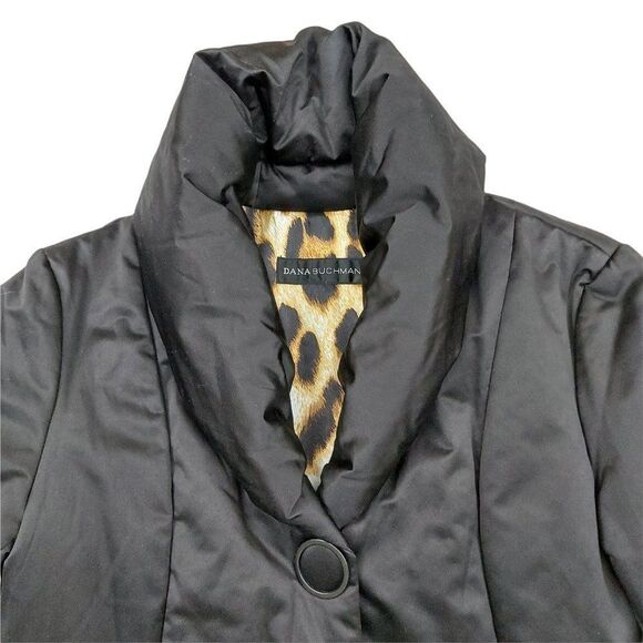 Dana Buchman Softshell Long Jacket Womens Small Black Snap Lined Long Sleeve - Picture 7 of 12